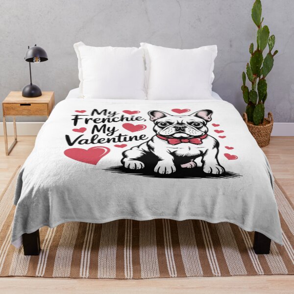 Item preview, French Bulldog Valentine Cute Puppy With Bow Tie Hearts designed and sold by MuniraWearify.