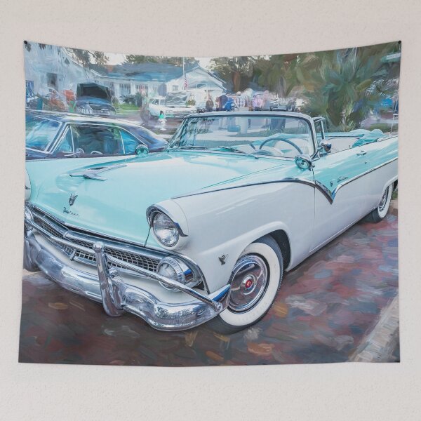 Item preview, 1955 White Blue Ford Fairlane Skyliner X110 designed and sold by RichFrancoCars.
