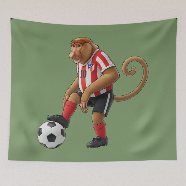 Item preview, Proboscis Monkey Soccer Player - Funny Football Athlete Meme designed and sold by Wild-way Art.