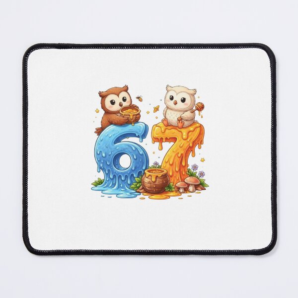 Item preview, Cute Owl 6 7 Meme Design Funny Dripping Numbers Illustration Kawaii Animal Art designed and sold by bilal sibgui.