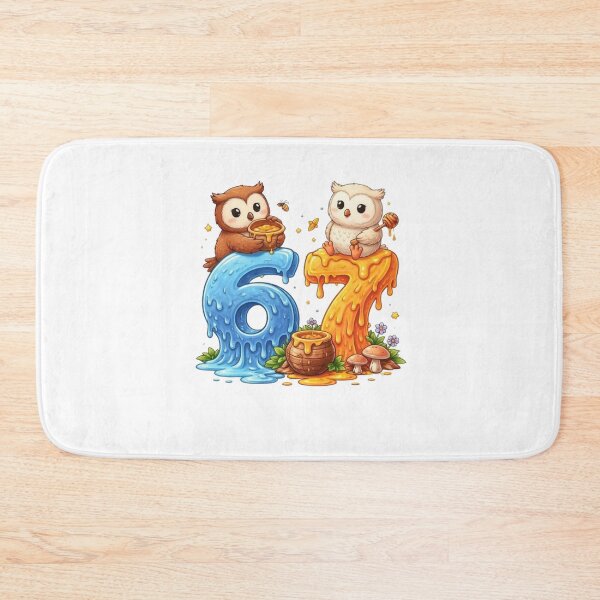 Item preview, Cute Owl 6 7 Meme Design Funny Dripping Numbers Illustration Kawaii Animal Art designed and sold by bilal sibgui.