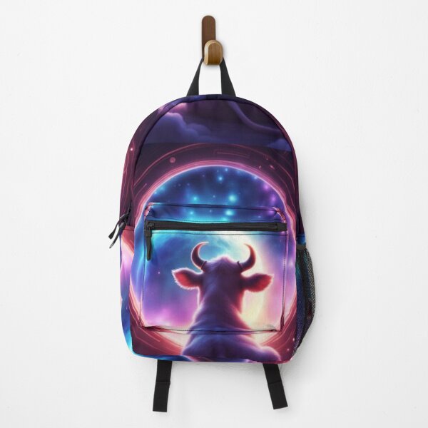Item preview, Cow in Space Looking at the Earth Whimsical Rainbow Cow Looking Through a Window designed and sold by bestggraphico.
