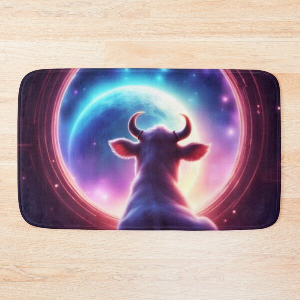 Item preview, Cow in Space Looking at the Earth Whimsical Rainbow Cow Looking Through a Window designed and sold by bestggraphico.