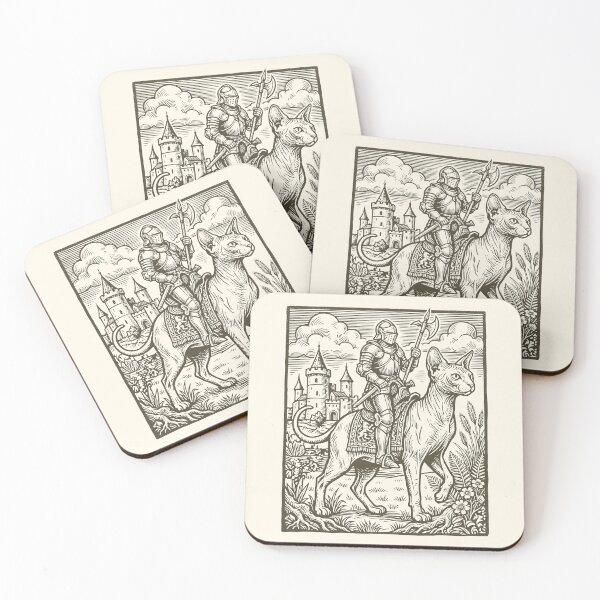 Item preview, Knight Sphynx Cat Rider Vintage Medieval Art   designed and sold by Y-Vibes.