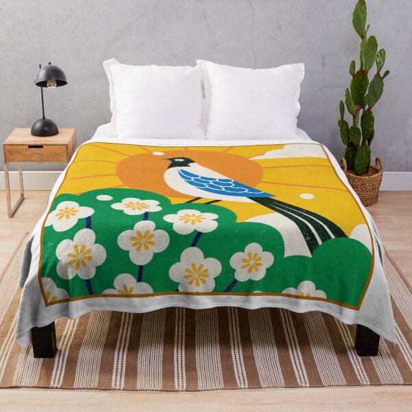 Item preview, Modern Bird in the Sun - Blue and White Magpie Art  designed and sold by asliberry.