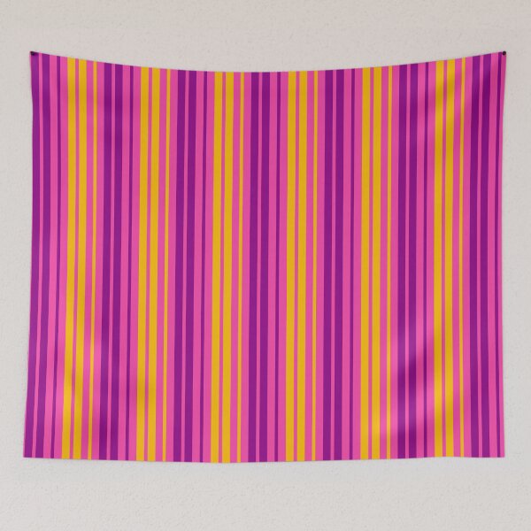 Item preview, Yellow Purple Stripes On Pink Pattern Design  designed and sold by PatternTitan.