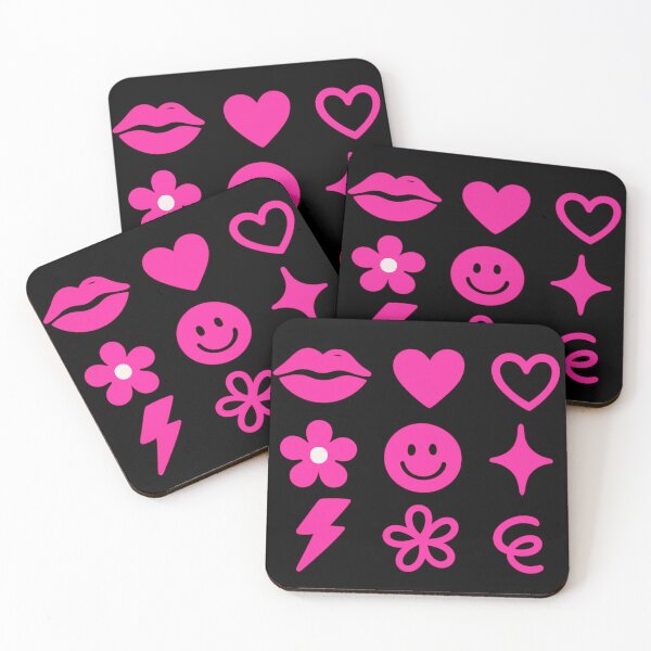 Item preview, Pink Aesthetic Icon Set – Cute Hearts, Smiley, Sparkles & Girly Stickers designed and sold by astersgraphics.