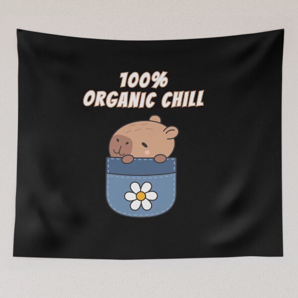 Item preview, 100% Organic Chill Capybara Pocket Cute Kawaii Meme designed and sold by AnimalMemeHub.