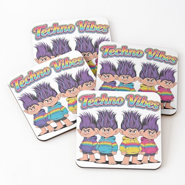 Item preview, Techno Vibes Troll Squad - Retro Rainbow Rave Party Art designed and sold by Hen-C-Art.