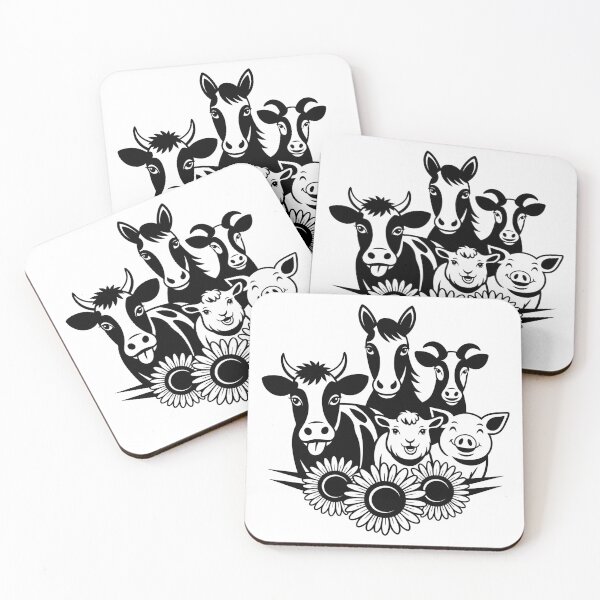 Item preview, Farm Animals with Sunflowers designed and sold by theartfulaspie.