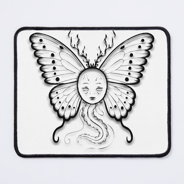 Item preview, One Stroke Abyss – Zen Minimalist Butterfly-Jellyfish in Pure Monochrome Vector designed and sold by ARTCREATESHOP.