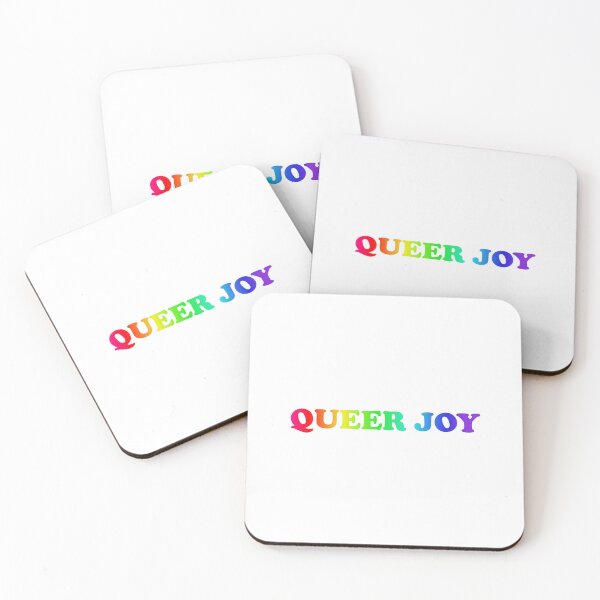 Item preview, Queer Joy - rainbow pride flag, love is love, gay pride, quote sticker text designed and sold by RosefinchArt.