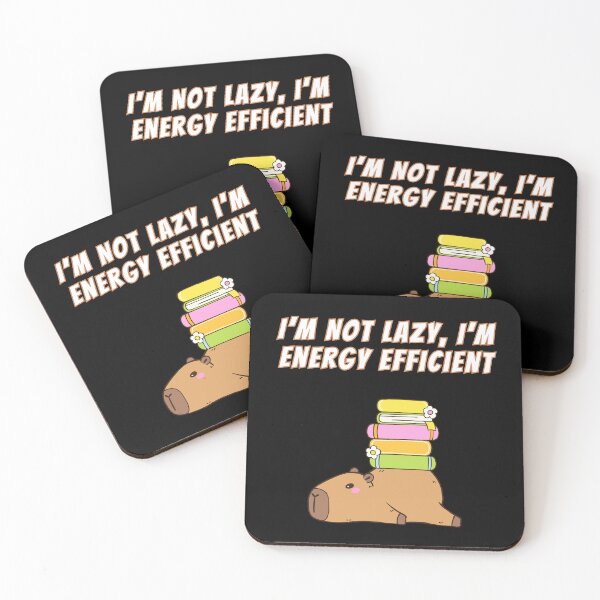 Item preview, I'm Not Lazy Energy Efficient Capybara Books Meme designed and sold by AnimalMemeHub.