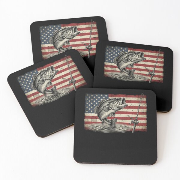 Item preview, American Bass Fishing Flag Patriotic Fisherman designed and sold by SofenArt.