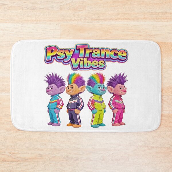Item preview, Retro PsyTrance Troll Squad - Rainbow Neon Rave Art designed and sold by Hen-C-Art.