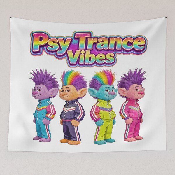 Item preview, Retro PsyTrance Troll Squad - Rainbow Neon Rave Art designed and sold by Hen-C-Art.