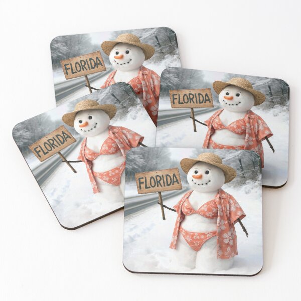 Item preview, Snow Woman In Swimsuit Hitchhiking to Florida designed and sold by Maria Dryfhout.