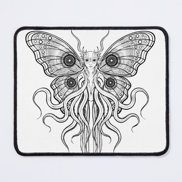 Item preview, Bubbly Borb – Adorable Surreal Butterfly-Jellyfish Friend in Crisp Black & White Vector designed and sold by ARTCREATESHOP.