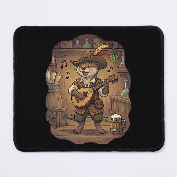 Item preview, Whimsical Fantasy Otter Bard Playing Lute designed and sold by k3rstman1.