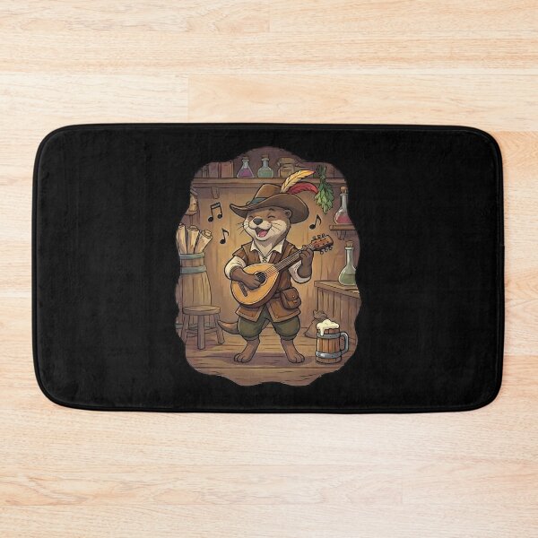 Item preview, Whimsical Fantasy Otter Bard Playing Lute designed and sold by k3rstman1.