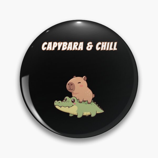 Item preview, Capybara & Chill Alligator Friend Kawaii Cute Meme designed and sold by AnimalMemeHub.