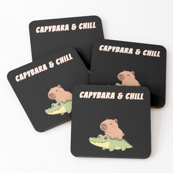 Item preview, Capybara & Chill Alligator Friend Kawaii Cute Meme designed and sold by AnimalMemeHub.