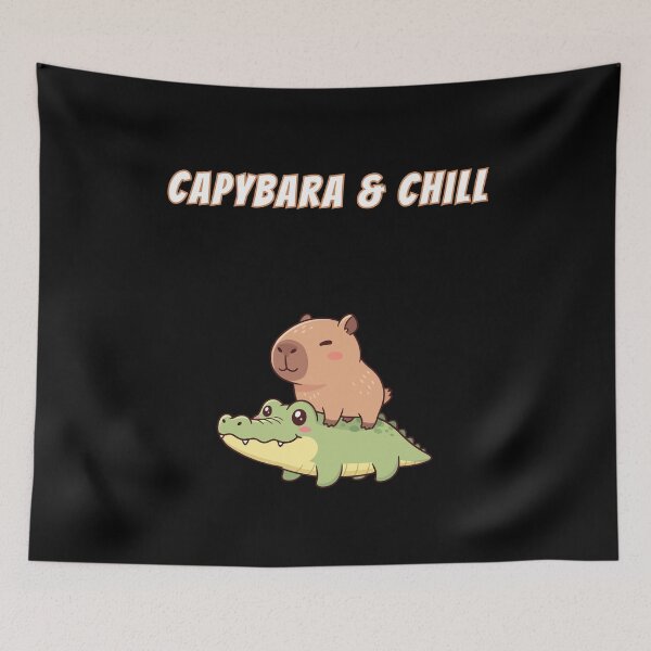 Item preview, Capybara & Chill Alligator Friend Kawaii Cute Meme designed and sold by AnimalMemeHub.