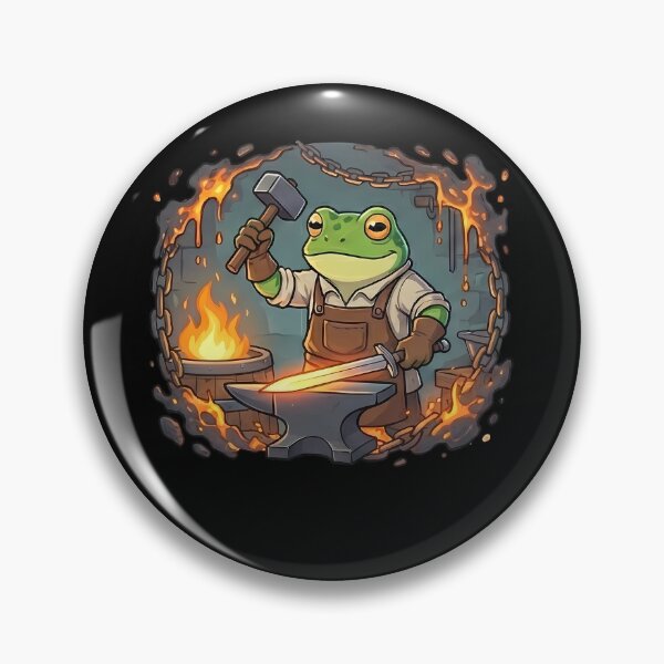 Item preview, Cute Fantasy Frog Blacksmith Forging Sword designed and sold by k3rstman1.