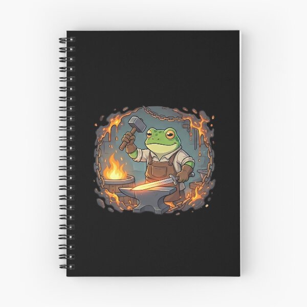 Item preview, Cute Fantasy Frog Blacksmith Forging Sword designed and sold by k3rstman1.