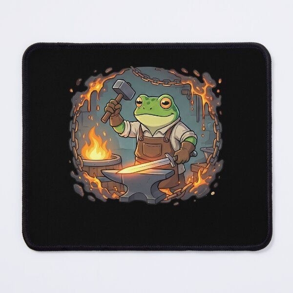 Item preview, Cute Fantasy Frog Blacksmith Forging Sword designed and sold by k3rstman1.
