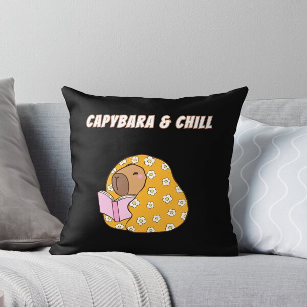 Item preview, Capybara & Chill Cozy Blanket Reading Kawaii Meme designed and sold by AnimalMemeHub.