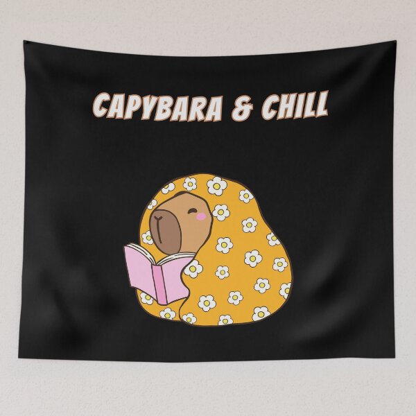 Item preview, Capybara & Chill Cozy Blanket Reading Kawaii Meme designed and sold by AnimalMemeHub.