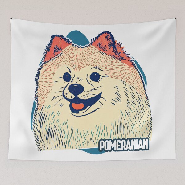 Item preview, Pomeranian Pop: Vibrant Pup with Cartoon Charm designed and sold by ForeverPrintsOK.