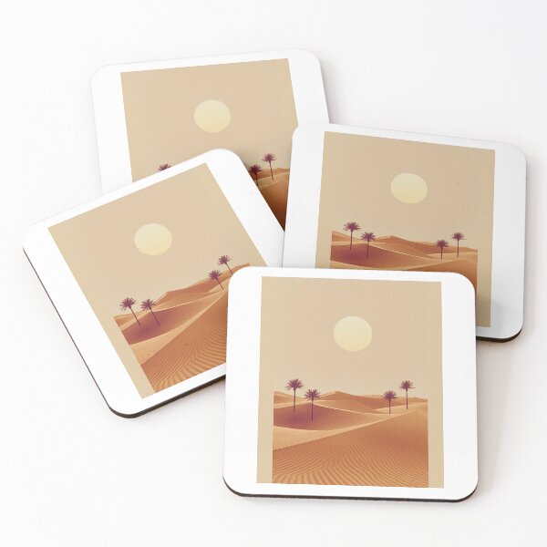 Item preview, Golden Hour Desert Dunes & Palm Trees Minimalist Art designed and sold by ​VibeCanvas Studio.