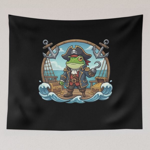 Item preview, Fantasy Frog Pirate Captain Ocean Adventure designed and sold by k3rstman1.