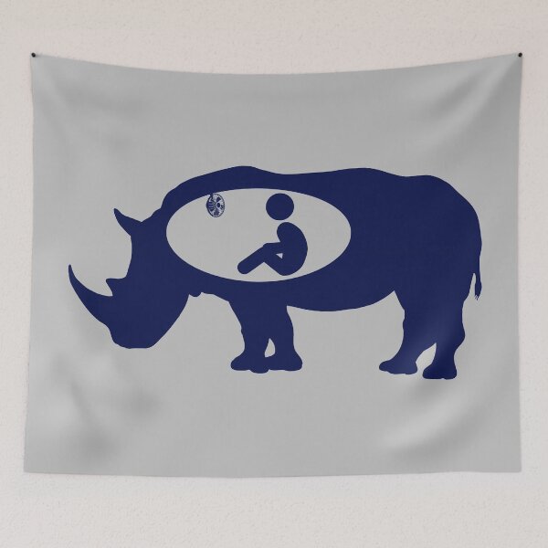 Item preview, Ace Ventura Rhino Scene - Navy Blue Silhouette designed and sold by Artsy Sharky.