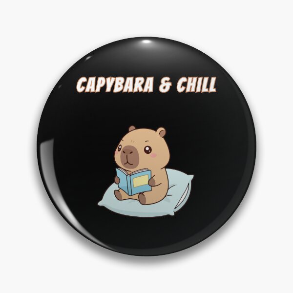 Item preview, Capybara & Chill Pillow Reading Kawaii Cozy Meme designed and sold by AnimalMemeHub.