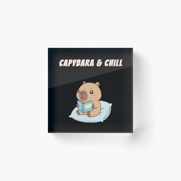 Item preview, Capybara & Chill Pillow Reading Kawaii Cozy Meme designed and sold by AnimalMemeHub.