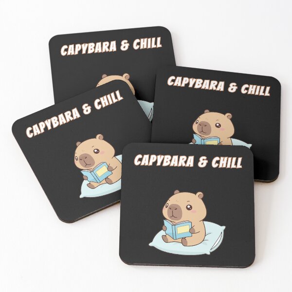 Item preview, Capybara & Chill Pillow Reading Kawaii Cozy Meme designed and sold by AnimalMemeHub.