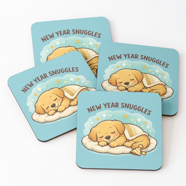 Item preview, New Year Snuggles – Cozy Sleeping Golden Puppy Dog Mom Shirt designed and sold by dogmomtees.