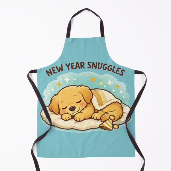 Item preview, New Year Snuggles – Cozy Sleeping Golden Puppy Dog Mom Shirt designed and sold by dogmomtees.