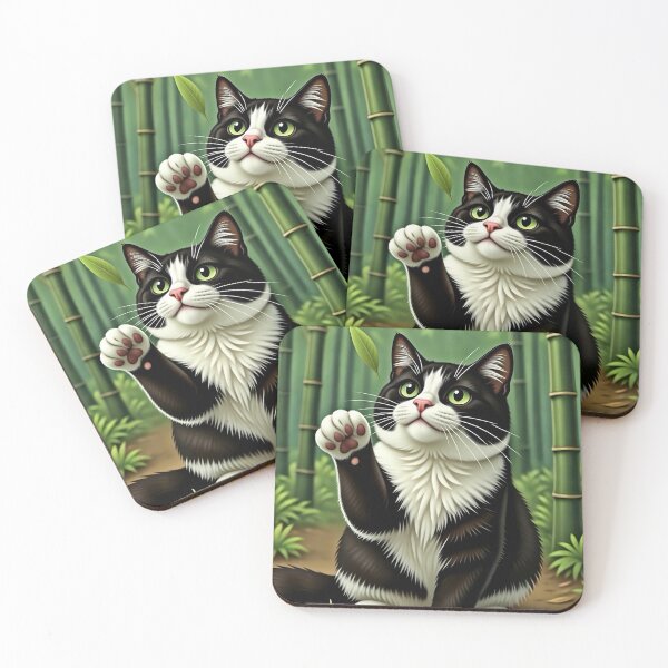 Item preview, Zuko the Bamboo Cat: Nature Loving Black & White Cutie – AI Art designed and sold by Purrrfic.