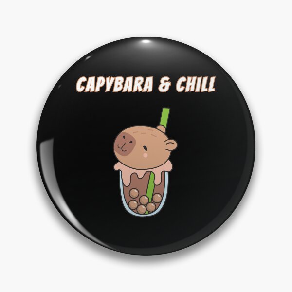 Item preview, Capybara & Chill Bubble Tea Kawaii Drink Meme designed and sold by AnimalMemeHub.