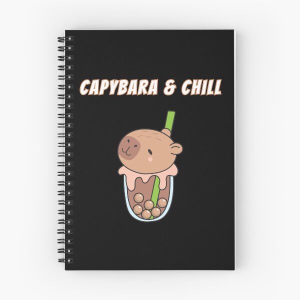 Item preview, Capybara & Chill Bubble Tea Kawaii Drink Meme designed and sold by AnimalMemeHub.