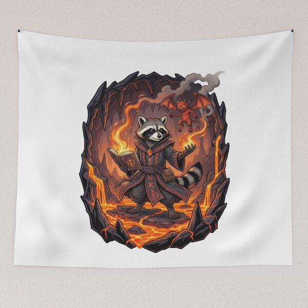 Item preview, Raccoon Necromancer Dark Fantasy Magic designed and sold by k3rstman1.