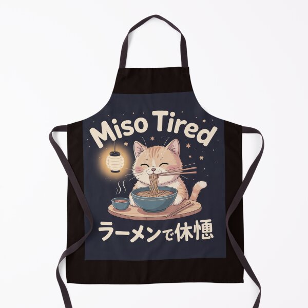 Item preview, Cozy Cat Ramen Shirt – Miso Tired Funny Japanese Food Art designed and sold by Viktorio Art Shop.