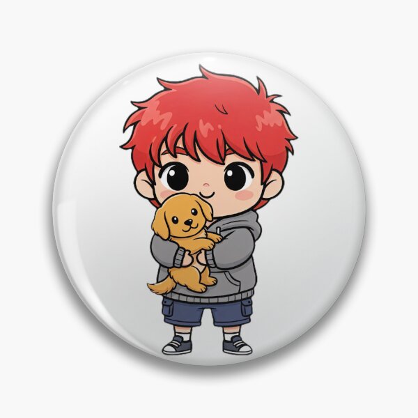 Item preview, chibi boy sticker with dog designed and sold by ManhuaDragon.