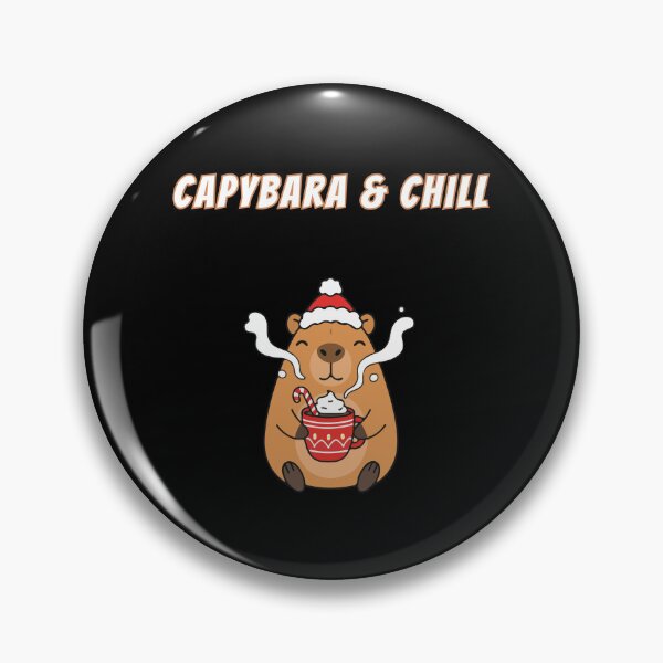 Item preview, Capybara & Chill Christmas Hot Cocoa Kawaii Meme designed and sold by AnimalMemeHub.
