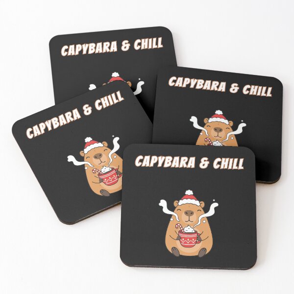 Item preview, Capybara & Chill Christmas Hot Cocoa Kawaii Meme designed and sold by AnimalMemeHub.