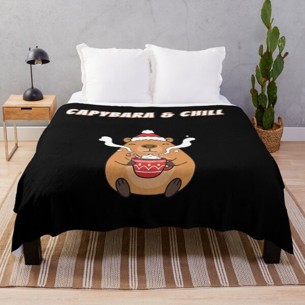 Item preview, Capybara & Chill Christmas Hot Cocoa Kawaii Meme designed and sold by AnimalMemeHub.